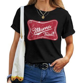 Vintage Mama Tried Retro Country Outlaw Music Western Women T-shirt | Mazezy