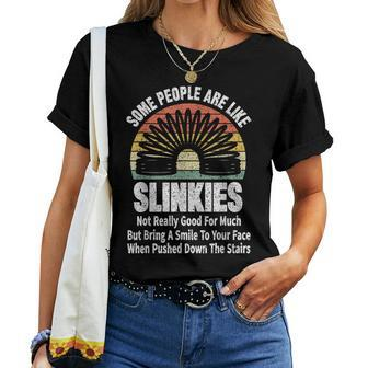 Vintage Some People Are Like Slinkies Funny Sarcastic Saying Women T-shirt