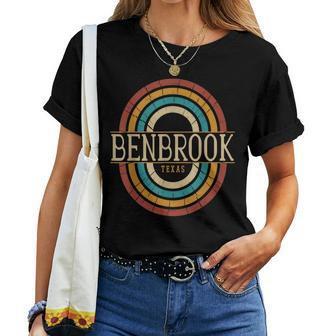 Vintage Retro Benbrook Texas Tx Souvenirs Women T-shirt | Mazezy