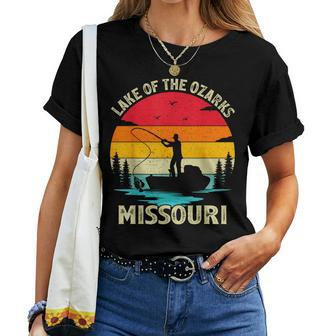 Vintage Retro Summer Fishing Missouri Lake Of The Ozarks Women T-shirt - Seseable