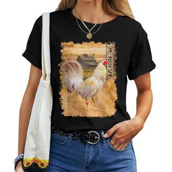 Vintage Rooster Gallero Gamefowl Cock Fight Women T-shirt - Seseable