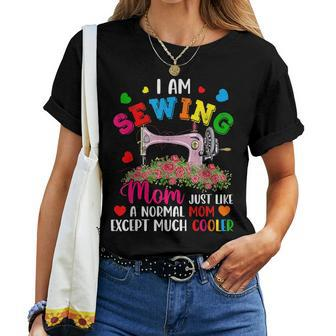 Vintage I Am A Sewing Mom Definition Much Cooler Floral Women T-shirt | Mazezy