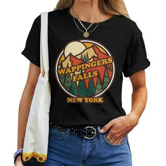 Vintage Wappingers Falls New York Mountain Souvenir Print Women T-shirt | Mazezy