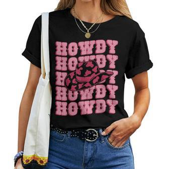 Vintage White Howdy Rodeo Western Country Southern Cowgirl Women T-shirt Short Sleeve Graphic - Monsterry AU