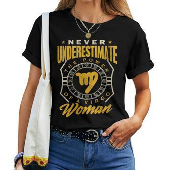 Virgo Woman Never Underestimate Zodiac Birthday Gift Women T-shirt - Seseable
