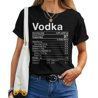 Vodka Nutrition Facts Thanksgiving Drinking Costume Women T-shirt | Mazezy CA