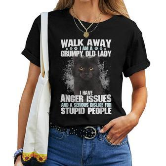 Walk Away I Am A Grumpy Old Lady I Have Anger Issues And A Women T-shirt | Mazezy