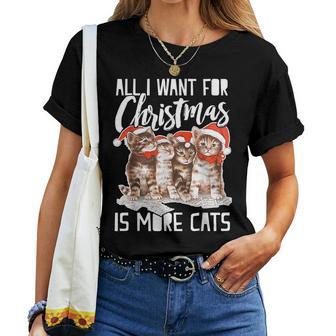All I Want For Christmas Is More Cats Women T-shirt - Thegiftio UK