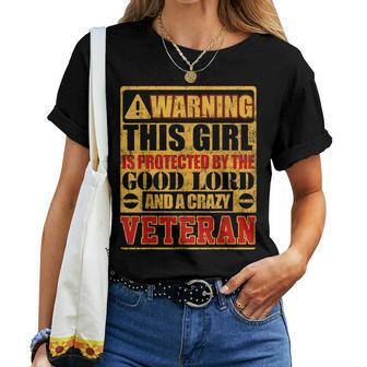 Warning This Girl Is Protected By Veteran Women T-shirt | Mazezy DE