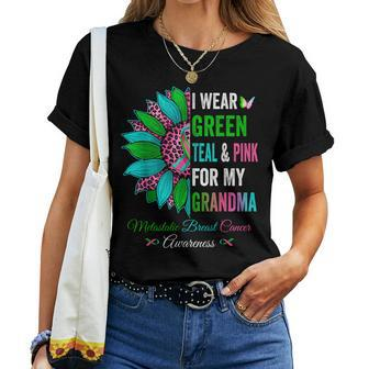 I Wear Green Teal & Pink For My Grandma Cancer Awareness Women T-shirt | Mazezy DE