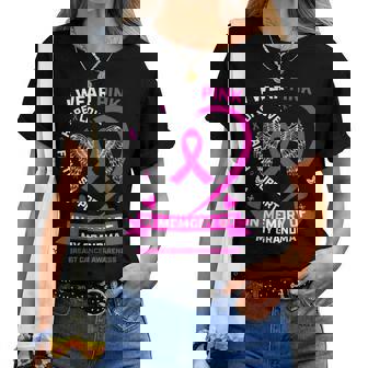 I Wear Pink In Memory Of My Grandma Breast Cancer Awareness Women T-shirt | Seseable CA