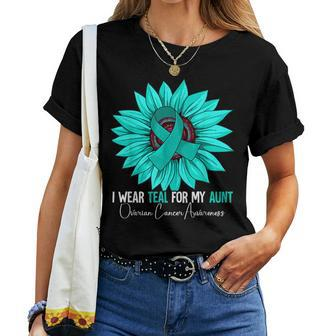 I Wear Teal For My Aunt Ovarian Cancer Awareness Women T-shirt - Monsterry CA