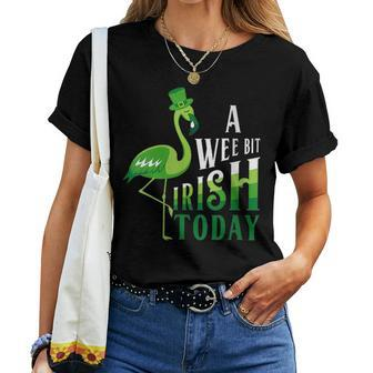 A Wee Bit Irish Today Flamingo St Patricks Day Women T-shirt | Mazezy UK