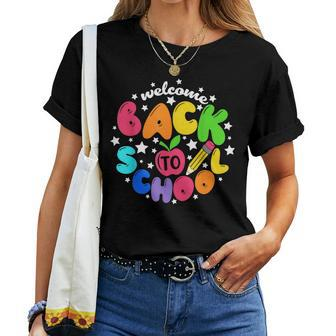 Welcome Back To School First Day Of School Teachers Kids Women T-shirt Crewneck Short Sleeve Graphic - Monsterry AU