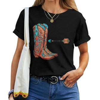 Western Cowgirl Boots Over Heels Cowboy Boots Country Girl Women T-shirt | Mazezy DE