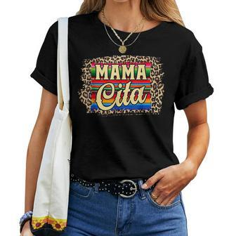 Western Leopard Serape Mama Cita Cowboy Cowgirl Rodeo Mom Women T-shirt | Mazezy