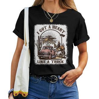 Western Sunset Cowgirl I Got A Heart Like A Truck Women T-shirt - Monsterry DE