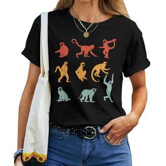 White-Faced Monkey Vintage And Capuchin Monkey Women T-shirt | Mazezy