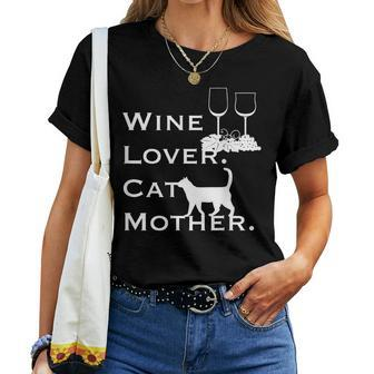 Wine Cat Woman Women Lady Alcohol Party College Women T-shirt | Mazezy