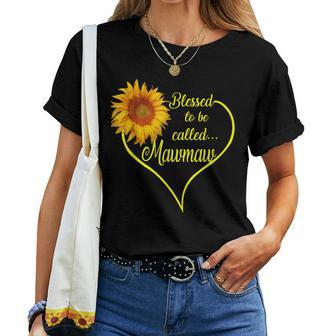 Woman Mom Sunflower Blessed To Be Called Mawmaw Women T-shirt | Mazezy