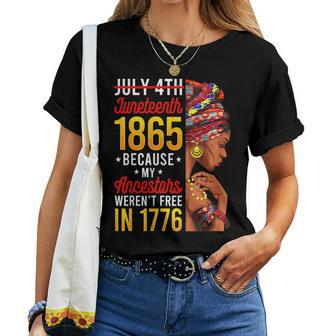 Women Junenth - Celebrating Black Freedom 1865 African Women T-shirt - Seseable
