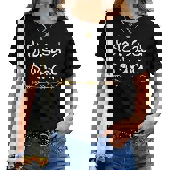 Women's Blessed Nana Cute Gold Arrow Thanksgiving Women T-shirt | Mazezy