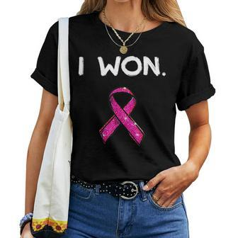 I Won Survivors T Breast Cancer Awareness Women T-shirt | Mazezy