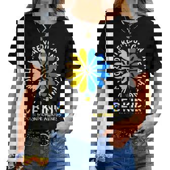 World Down Syndrome Day 2023 Be Kind Down Syndrome Awareness Women T-shirt Casual Daily Crewneck Short Sleeve Graphic Basic Unisex Tee