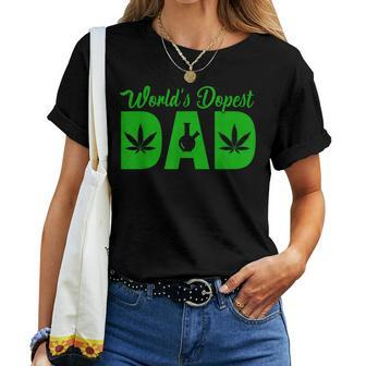 Worlds Dopest Dad Marijuana Bong Weed Graphic Men Women Women T-shirt | Mazezy
