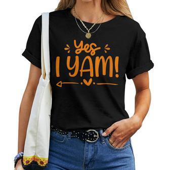 Yes I Yam She's My Sweet Potato Couple Matching Thanksgiving Women T-shirt - Thegiftio UK