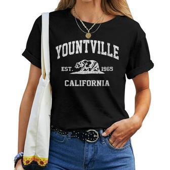 Yountville California Ca Vintage State Athletic Style Women T-shirt | Mazezy CA