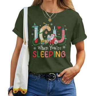 Christmas Icu Nurse Crew Santa Icu When Your're Sleeping Women T-shirt - Thegiftio UK