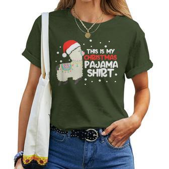 This Is My Christmas Pajama Llama Cute Xmas Party Women T-shirt - Monsterry DE
