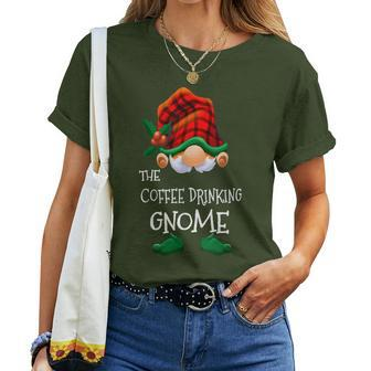Coffee Drinking Gnome Matching Family Christmas Party Pajama Women T-shirt - Monsterry AU