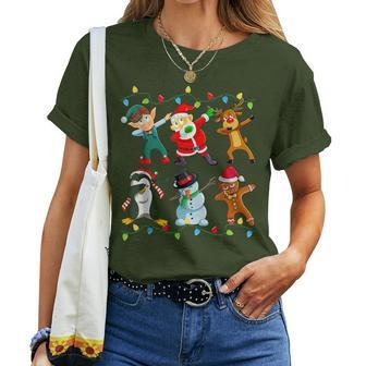 Dabbing Santa Elf Friends Christmas Boys Girls Xmas Dab Women T-shirt - Seseable