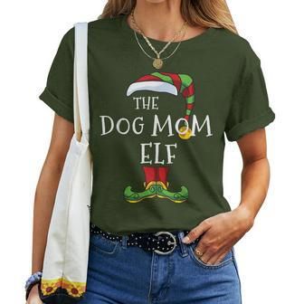 Dog Mom Elf Family Matching Christmas Group Dog Lover Women T-shirt - Thegiftio UK