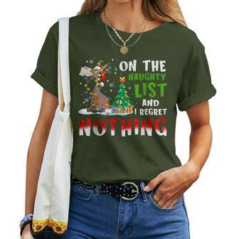 Donkey Christmas On The Naughty List And I Regret Nothing Women T-shirt - Seseable