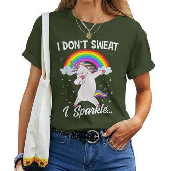I Don't Sweat I Sparkle Unicorn Christmas Women T-shirt - Monsterry