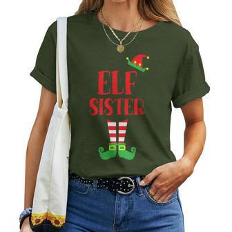 Elf Sister Christmas Season Brother Sister Women T-shirt | Mazezy