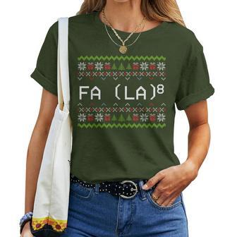 Fa La 8 Christmas Santa Math Teacher Xmas Women T-shirt - Thegiftio UK