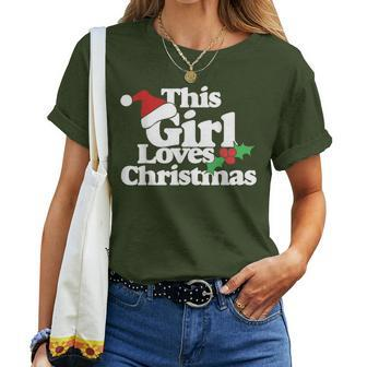This Girl Loves Christmas Cute Xmas Party Women T-shirt - Monsterry AU