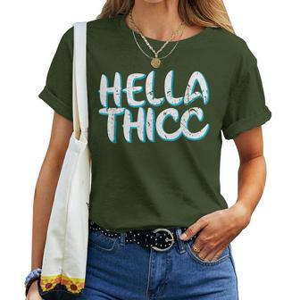 Hella Thicc Thick Thighs Melanin Poppin Christmas Women T-shirt | Mazezy