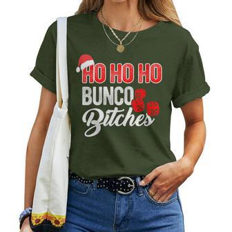 Ho Ho Ho Bunco Bitches Sassy Bunco Christmas Saying Women T-shirt - Seseable