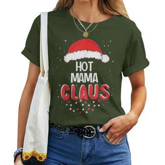 Hot Mama Santa Claus Christmas Matching Costume Women T-shirt - Monsterry