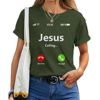 Jesus Is Calling Christian T Christmas Xmas Women T-shirt - Thegiftio UK