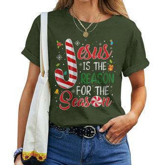 Jesus Is The Reason For The Season Christmas Pajama Women T-shirt | Mazezy