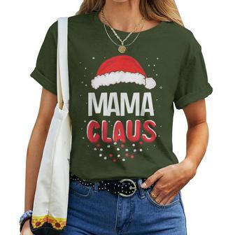 Mama Santa Claus Christmas Matching Costume Women T-shirt - Monsterry