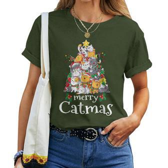 Merry Catmas Cat Dad Cat Mom Christmas Cat Men Women T-shirt - Thegiftio UK