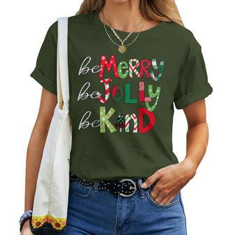 Be Merry Be Jolly Be Kind Merry Christmas Teacher Xmas Pjs Women T-shirt - Monsterry AU