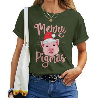 Merry Pigmas Pig Christmas Farmers Love Women T-shirt - Thegiftio UK